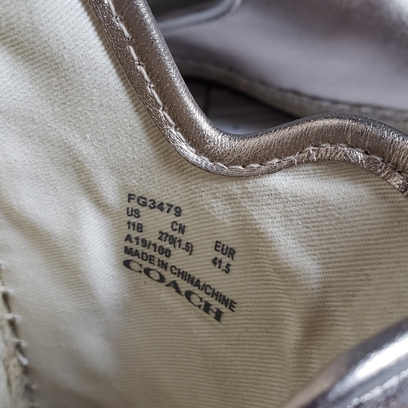 Coach Cassidy Espadrille Metallic Mule Slides - Picture 8 of 10